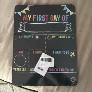 Colorful First Day of School Chalkboard